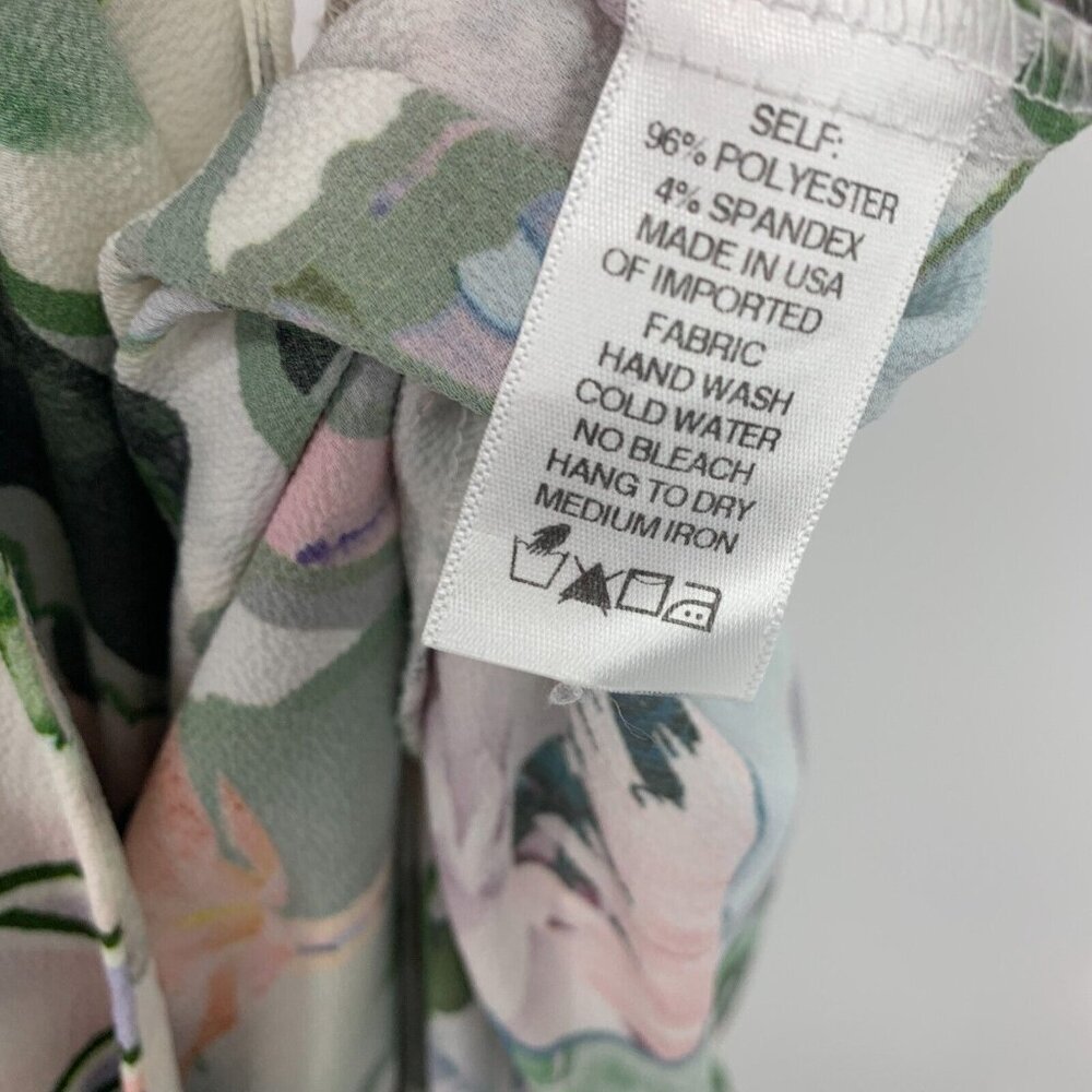 Johanne Beck Dress Floral Print V Neck Button Down Hi Lo Maxi - Picture 13 of 13